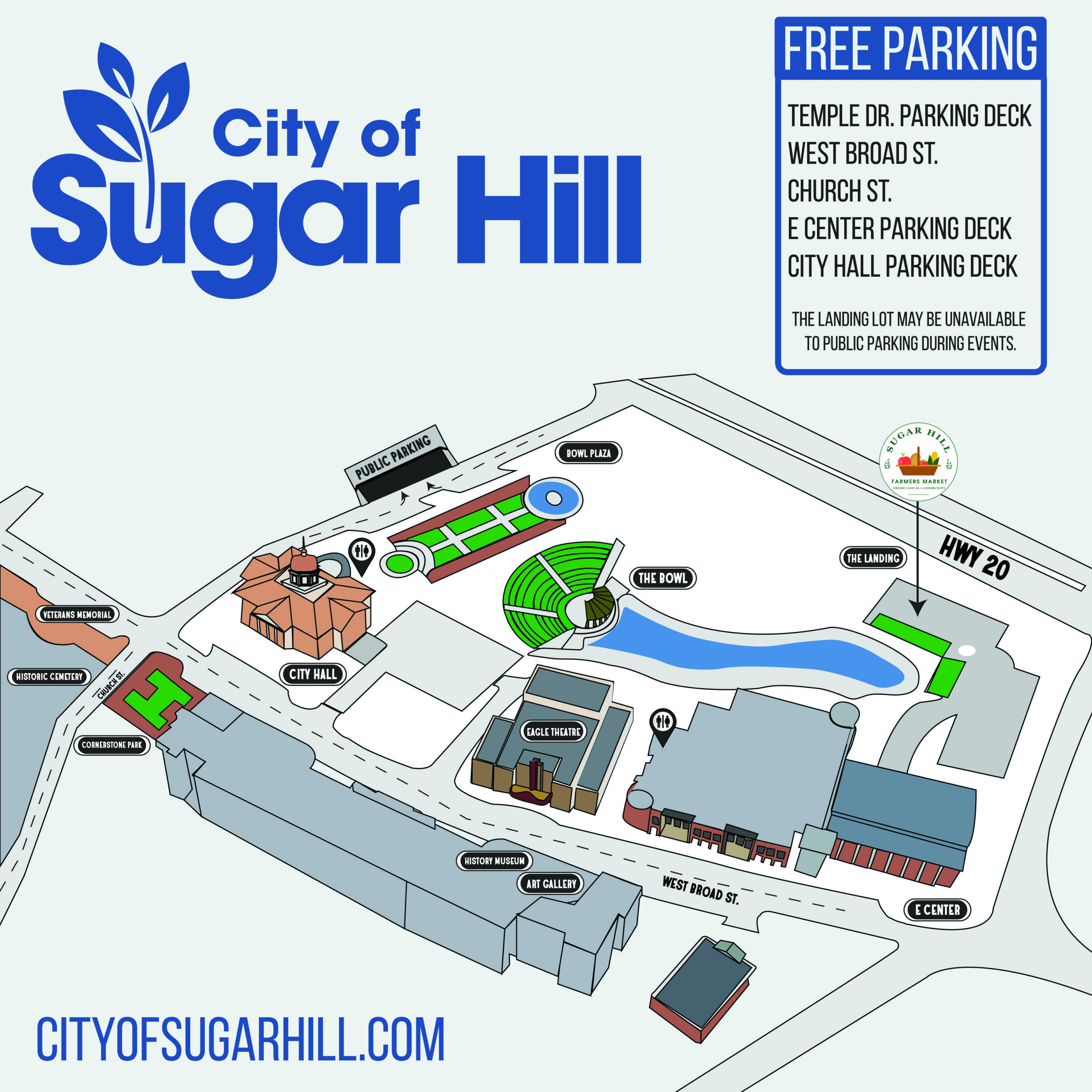 Downtown Sugar Hill parking map